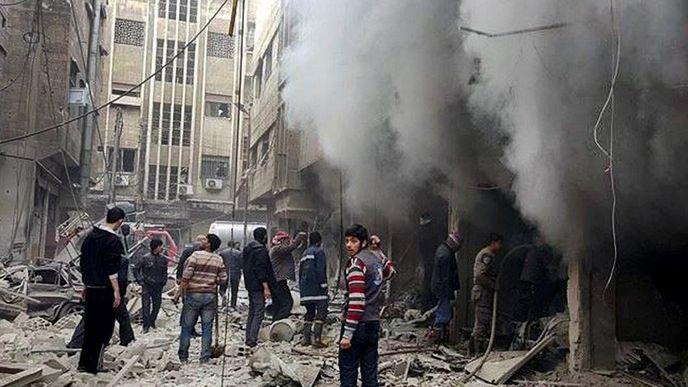 ilustrační foto , Následky bombardování v Sýrii