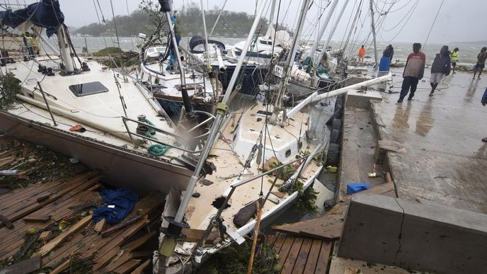 následky bouře Pam na Vanuatu