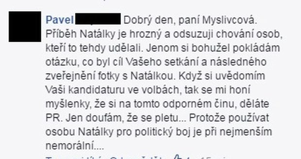 Lidé na Facebooku Dominice její PR krok vyčítají.