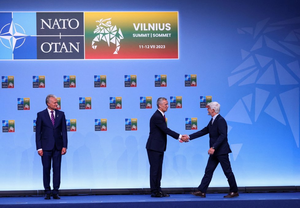 Petr Pavel při příchodu na summit NATO v Litvě (11. 7. 2023)