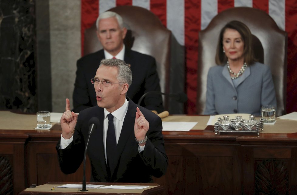 Generální tajemník NATO Jens Stoltenberg v americkém Kongresu