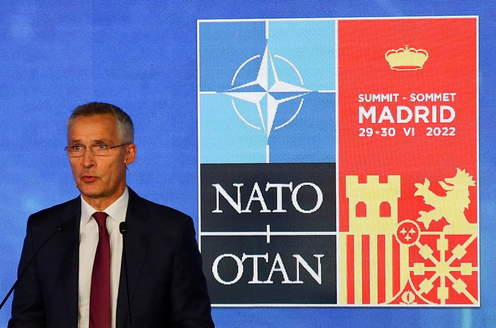 Generální tajemník NATO Jens Stoltenberg na summitu v Madridu (28. 6. 2022)