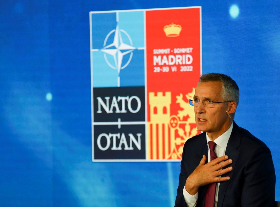 Generální tajemník NATO Jens Stoltenberg na summitu v Madridu (28. 6. 2022)