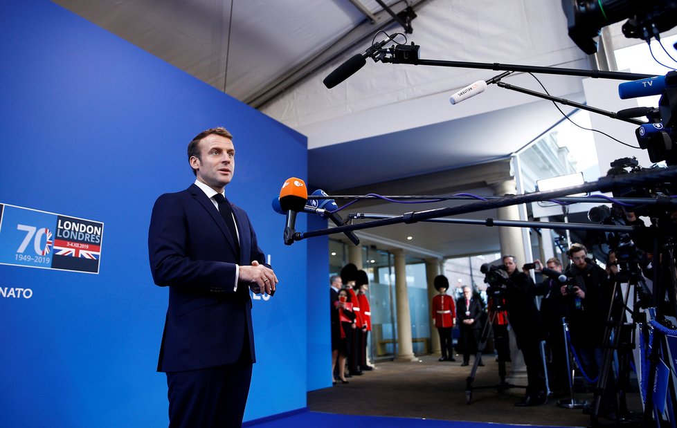 Závěrečný den summitu NATO, na snímku francouzský prezident Emmanuel Macron, (4. 12. 2019).