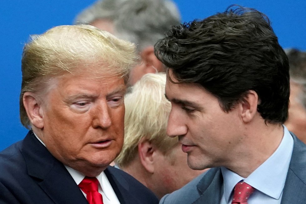 Závěrečný den summitu NATO, na snímku prezident Trump a premiér Trudeau , (4. 12. 2019)