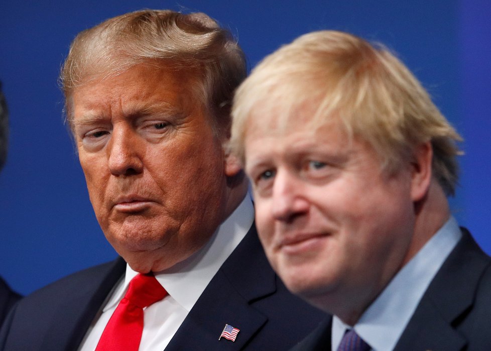 Závěrečný den summitu NATO, na prezident Trump a premiér Johnson, (4. 12. 2019)