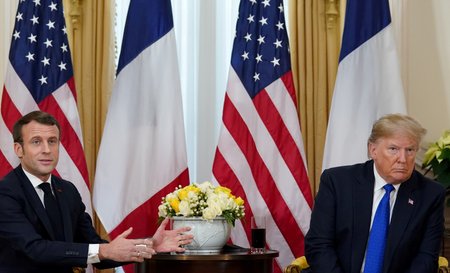 Summit NATO: Emmanuel Macron a Donald Trump (3. 12. 2019)