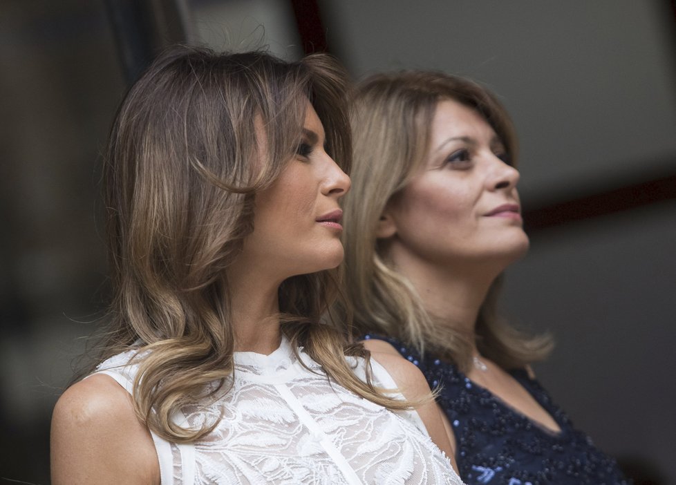 Melania Trumpová s první dámou Bulharska Desislavou Radevovou, manželkou prezidenta Rumena Radeva.