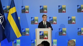 Švédský premiér Ulf Kristersson na summitu NATO ve Vilniusu
