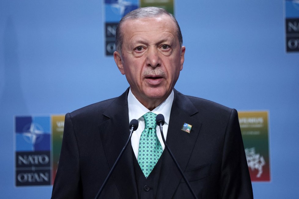 Turecký prezident Recep Tayyip Erdogan na summitu NATO (12. 7. 2023)