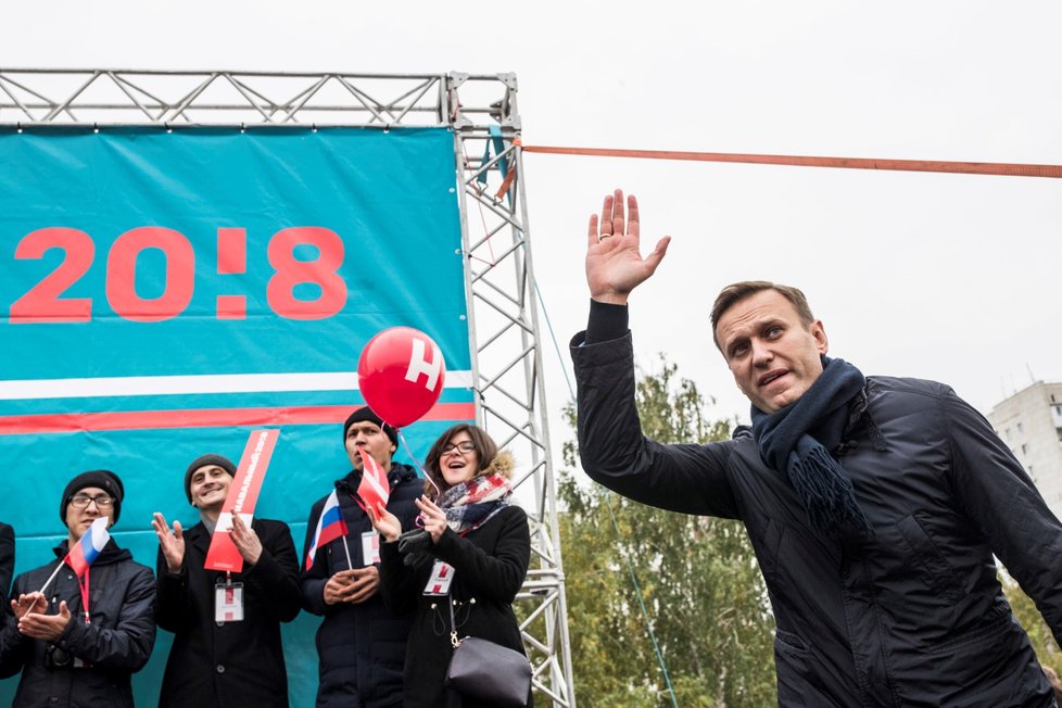 Navalnyj při demonstraci