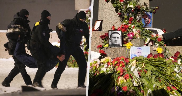 Represe po uctění památky Navalného.