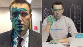 Navalného polili barvou a poleptali mu oko.