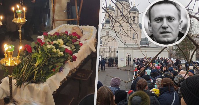 Ostře sledovaný pohřeb Navalného: Rakev je na hřbitově. "Putin vrah!" skanduje se