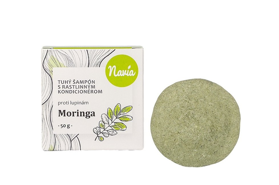 Tuhý šampon Moringa, Navia, 230 Kč (50 g), koupíte na www.jannami.cz