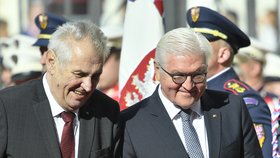 Prezident Miloš Zeman přivítal na Pražském hradě německého prezidenta Franka-Waltera Steinmeiera.