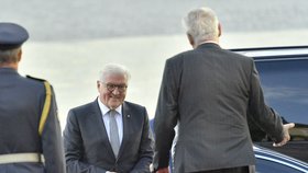 Prezident Miloš Zeman přivítal na Pražském hradě německého prezidenta Franka-Waltera Steinmeiera.