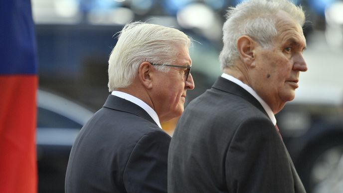 Prezident Miloš Zeman přivítal na Pražském hradu německého prezidenta Franka-Waltera Steinmeiera