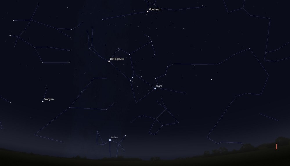 Souhvězdí Orionu, Sirius, Aldebaran