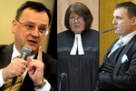 Premiér Nečas má starosti: Kritice podrobila vládní reformy ústavní soudkyně Wagnerová (uprostřed), zároveň se premiér obává průběhu soud s Vítem Bártou