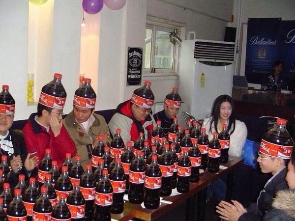 Coca Cola drinking team.