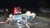 Na Hodonínsku zemřel po nehodě mladý řidič: Auto skončilo rozšrotované na střeše