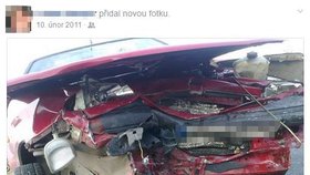 Lukáš, který byl účastníkem autonehody v Horažďovicích, se chlubil zběsilou jízdou na Facebooku.
