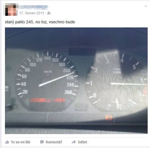 Lukáš, který byl účastníkem autonehody v Horažďovicích, se chlubil zběsilou jízdou na Facebooku.