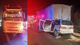 Nehoda kamionu a osobáku na dálnici skončila tragédií: Dva lidé zemřeli