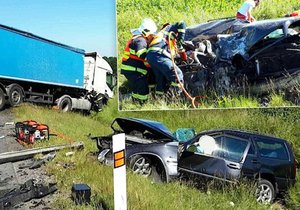U Litomyšle se srazil osobák s kamionem: Dva lidé zemřeli