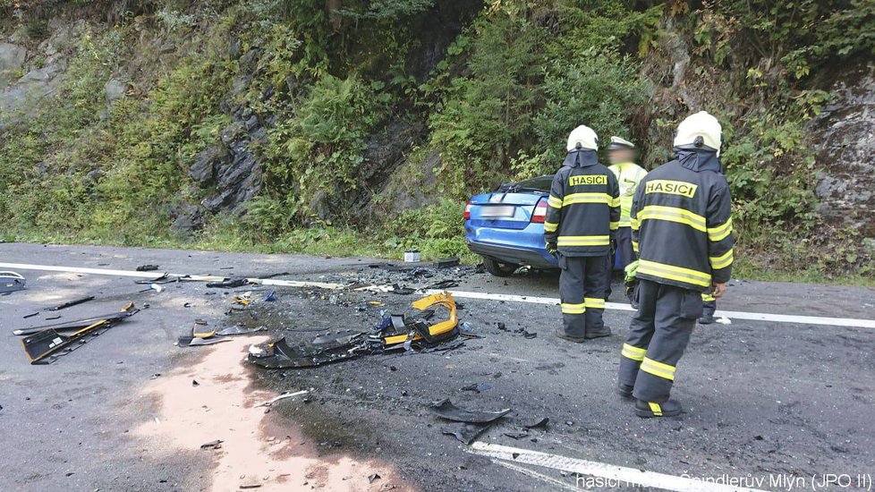 Tragická nehoda u Špindlerova Mlýna.