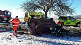 Nehodu osobního auta a kamionu na Šumpersku nepřežil řidič osobáku