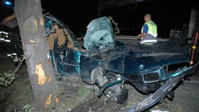 Osádka BMW neměla šanci přežít.