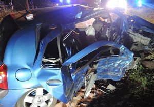 Mladý řidič narazil na Liberecku do stromu: Dva spolujezdci zemřeli.