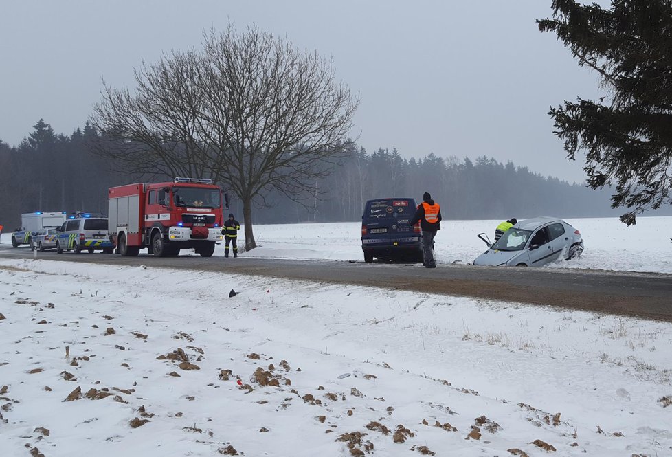 Tragická nehoda na Vysočině: Ledovka vystřelila auto přímo proti dodávce, spolujezdkyně (†20) zemřela