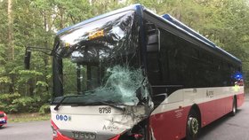 U Kamenných Žehrovic se srazil autobus s autem: Těžce zraněnou ženu v bezvědomí museli vyprostit!