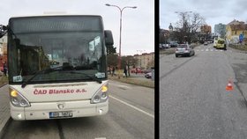 Tento autobus v Blansku ohrozil v pátek 28. ledna dosud neznámý řidič červené Škody Fabie v Blansku.