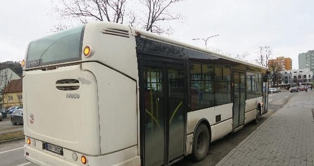 Tento autobus v Blansku ohrozil v pátek 28. ledna dosud neznámý řidič červené Škody Fabie v Blansku.