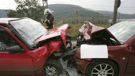 Při nehodě aut u Žatce se zranilo 6 lidí: Zasahovat musel vrtulník!