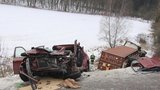 Tragická nehoda na Blanensku: Šofér (+68) osobáku zemřel po srážce s kamionem 