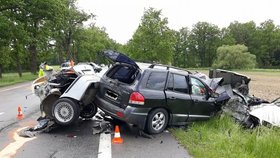 BMW se při nehodě na Českobudějovicku rozpůlilo: Řidič s nápisem "hoovado" na kapotě nepřežil