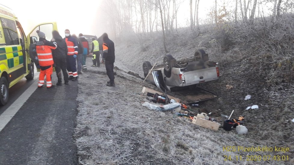 Bouračka u Štipoklas na severu Plzeňska