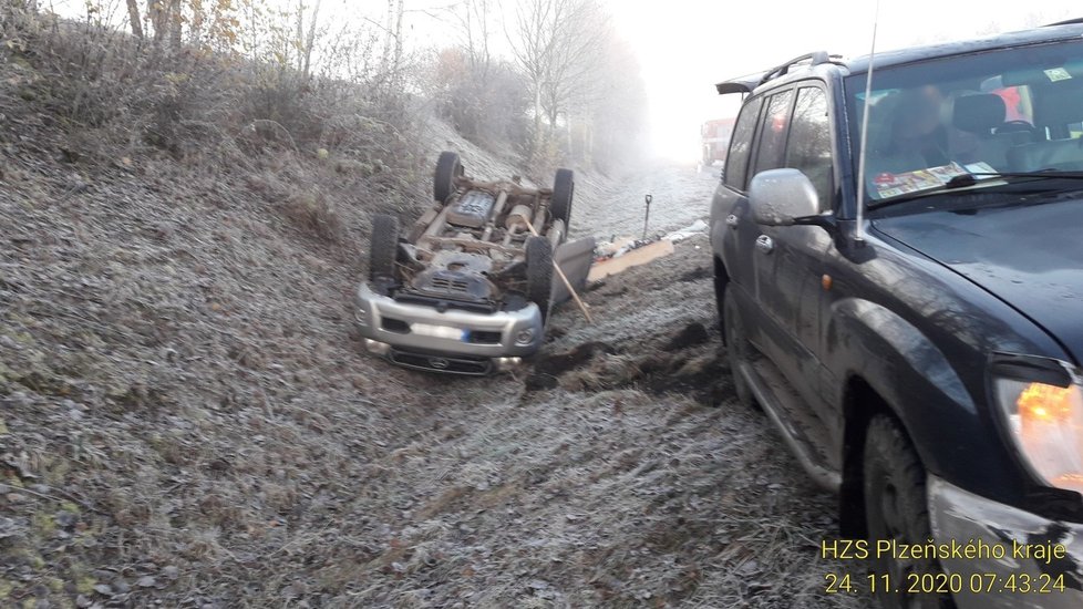 Bouračka u Štipoklas na severu Plzeňska