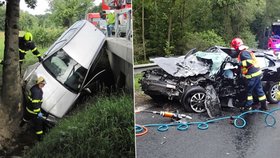 Hrozivě vypadající nehody ve Zlínském a Karlovarském kraji