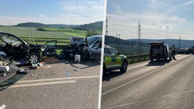 Vážná nehoda u Hradčan na Brněnsku! Po srážce aut se zranilo 5 lidí, včetně dětí!