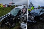 Na obchvatu České Skalice na Náchodsku došlo k nehodě kamionu, autobusu a dvou aut. (20.4.2024)