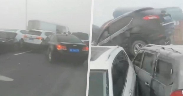 Tragická nehoda v Číně: Na mostě se srazilo přes 200 aut!
