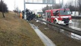 Nehoda uzavřela Pražský okruh před Ořechem. Cesta na letiště byla tři hodiny neprůjezdná