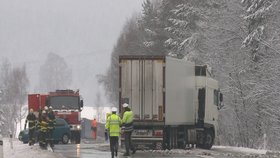 Škoda Octavia se střetla s běloruským kamionem. Řidič osobáku nehodu nepřežil