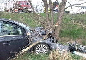 Nedělní ranní nehoda na dálnici D52 u Pohořelic se naštěstí obešla bez vážnějších zranění. Řidič sjel ze silnice a narazil do stromu.